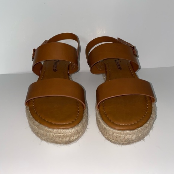 Natural Reflection Pierre Dumas Silvia  Brown Wedge Sandals Women 9M - Picture 7 of 10